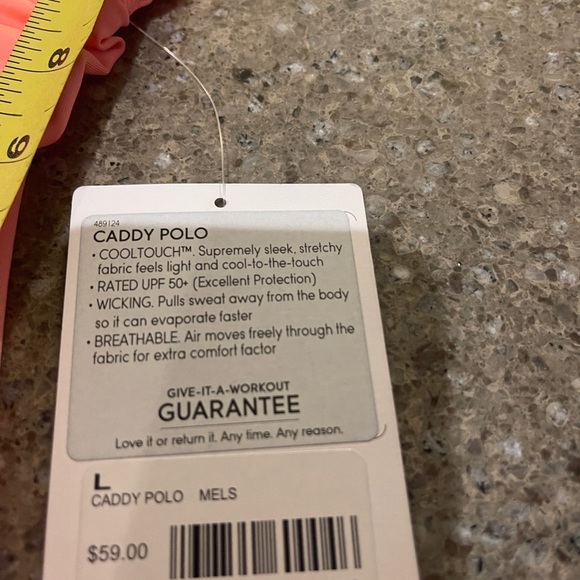 Athleta Coral Polo NWT size L DriFIT fabric with venting - Picture 8 of 14